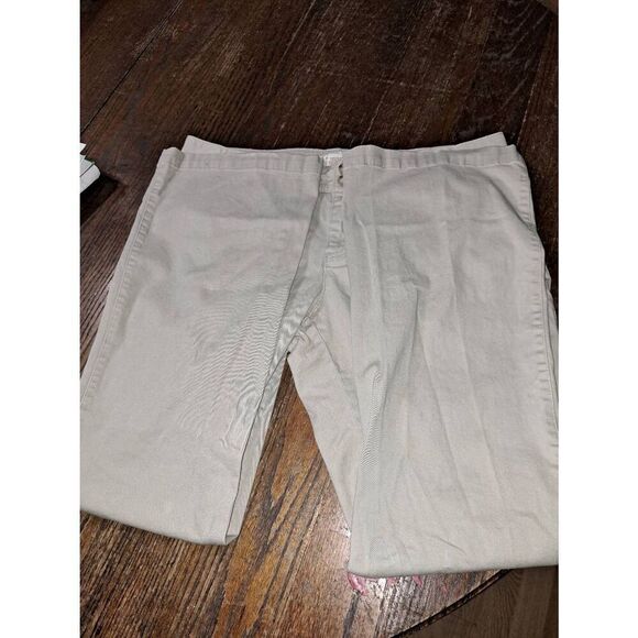 Jr Size 17 Arizona Jeans Tan Khaki Double Button Pants with Pockets Belt Loops - Picture 3 of 5